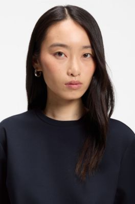 Relaxed-fit T-shirt in mercerised cotton, Dark Blue