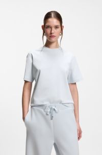 Relaxed-fit T-shirt in mercerised cotton, Light Blue