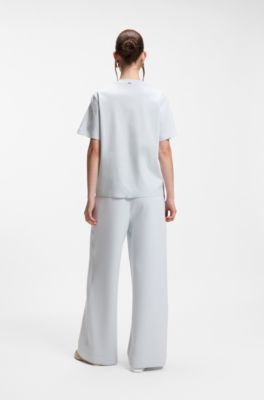 Relaxed-fit T-shirt in mercerised cotton, Light Blue