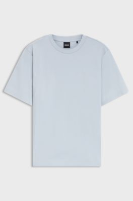 Relaxed-Fit T-Shirt aus merzerisierter Baumwolle, Hellblau