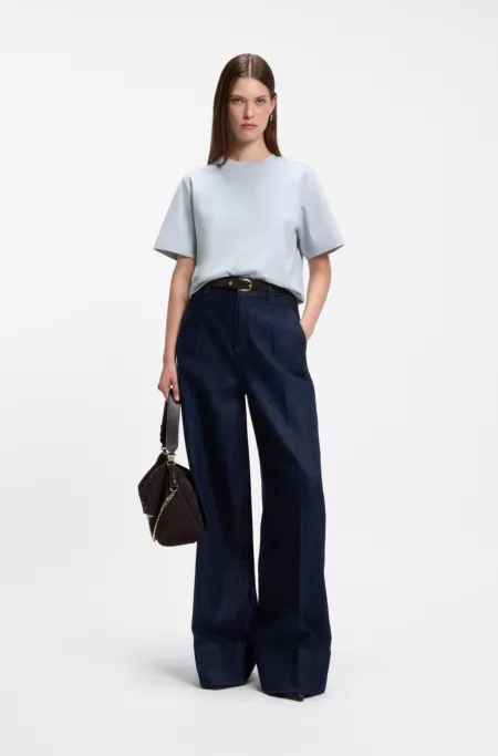 Relaxed-fit T-shirt in mercerised cotton