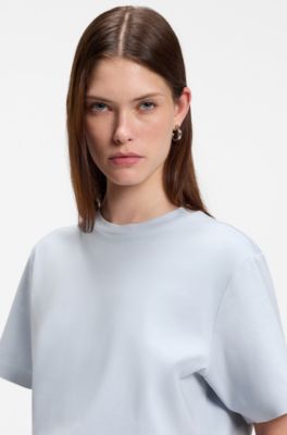 Relaxed-fit T-shirt in mercerised cotton, Light Blue