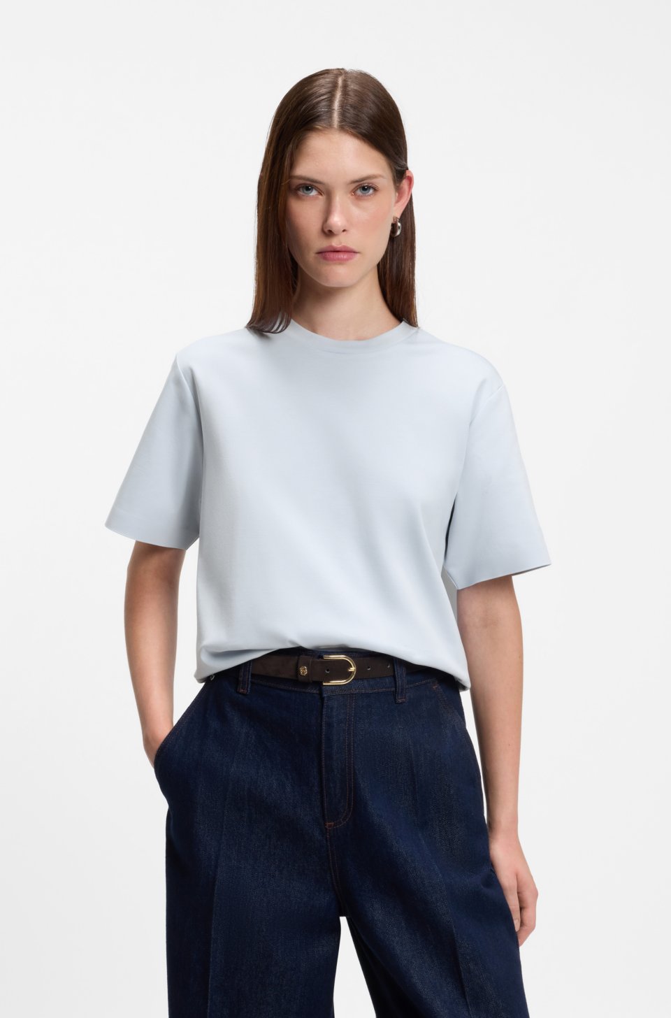 Relaxed-fit T-shirt in mercerised cotton