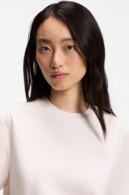 Relaxed-fit T-shirt in mercerised cotton, light pink