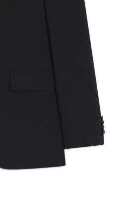 Regular-fit suit in stretch virgin wool, Black