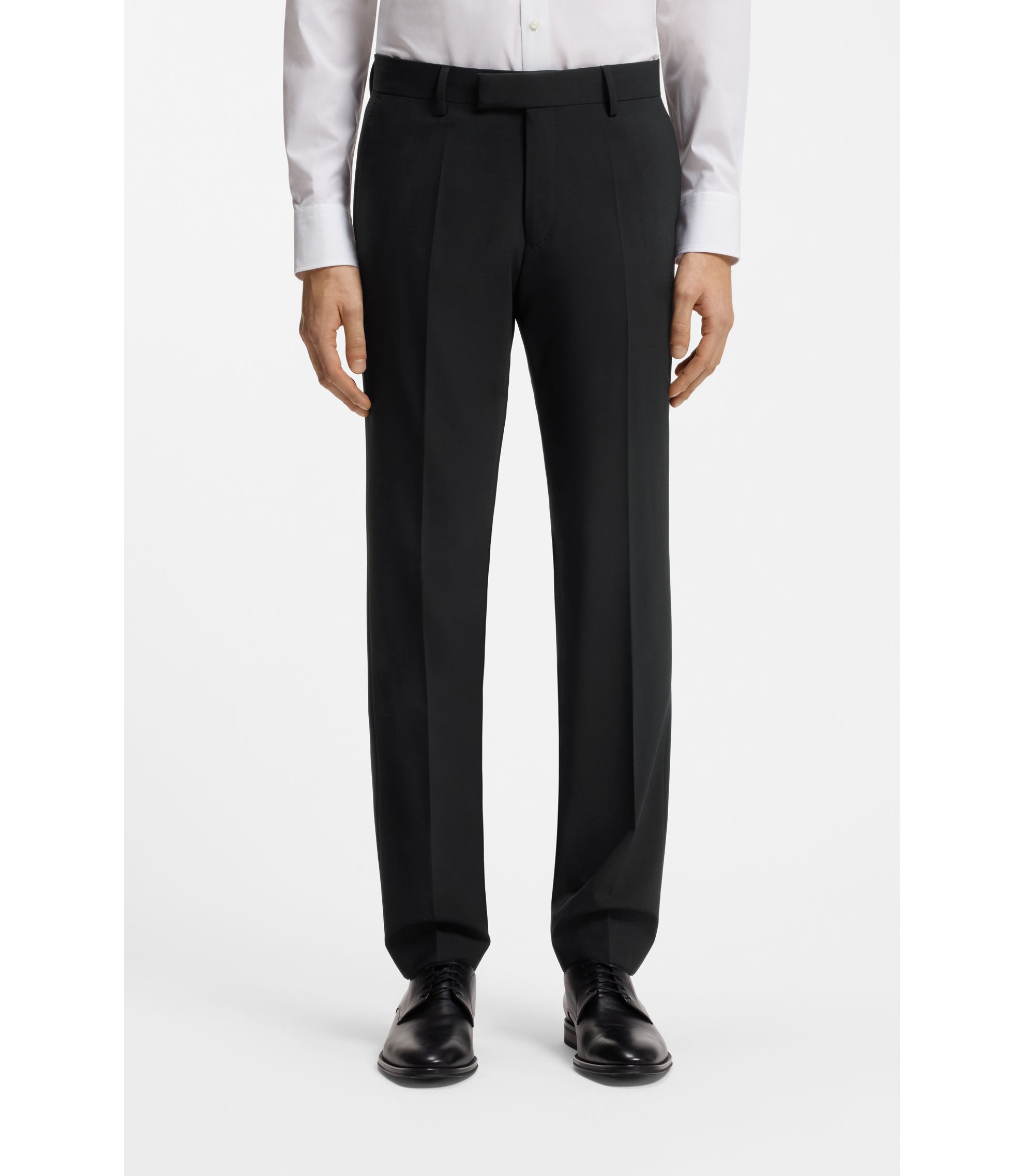 BOSS - Two-piece regular-fit suit in stretch wool - Black