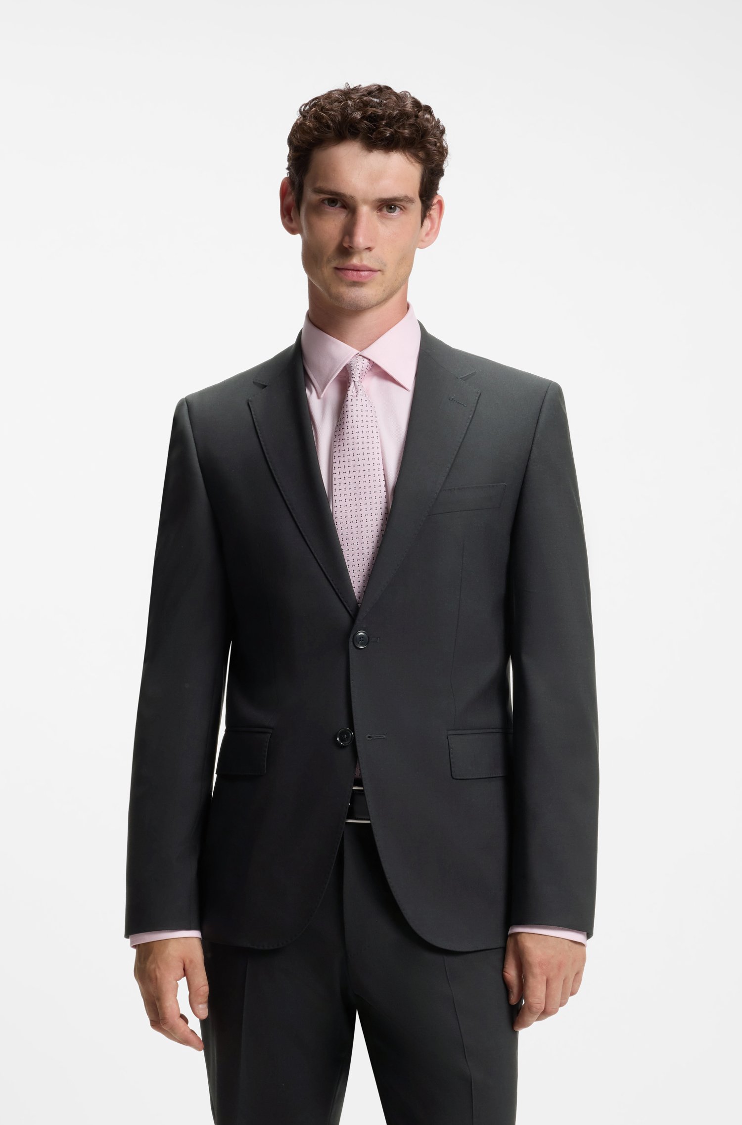 Boss Two-piece regular-fit suit in stretch wool kostymer herr – bild 2