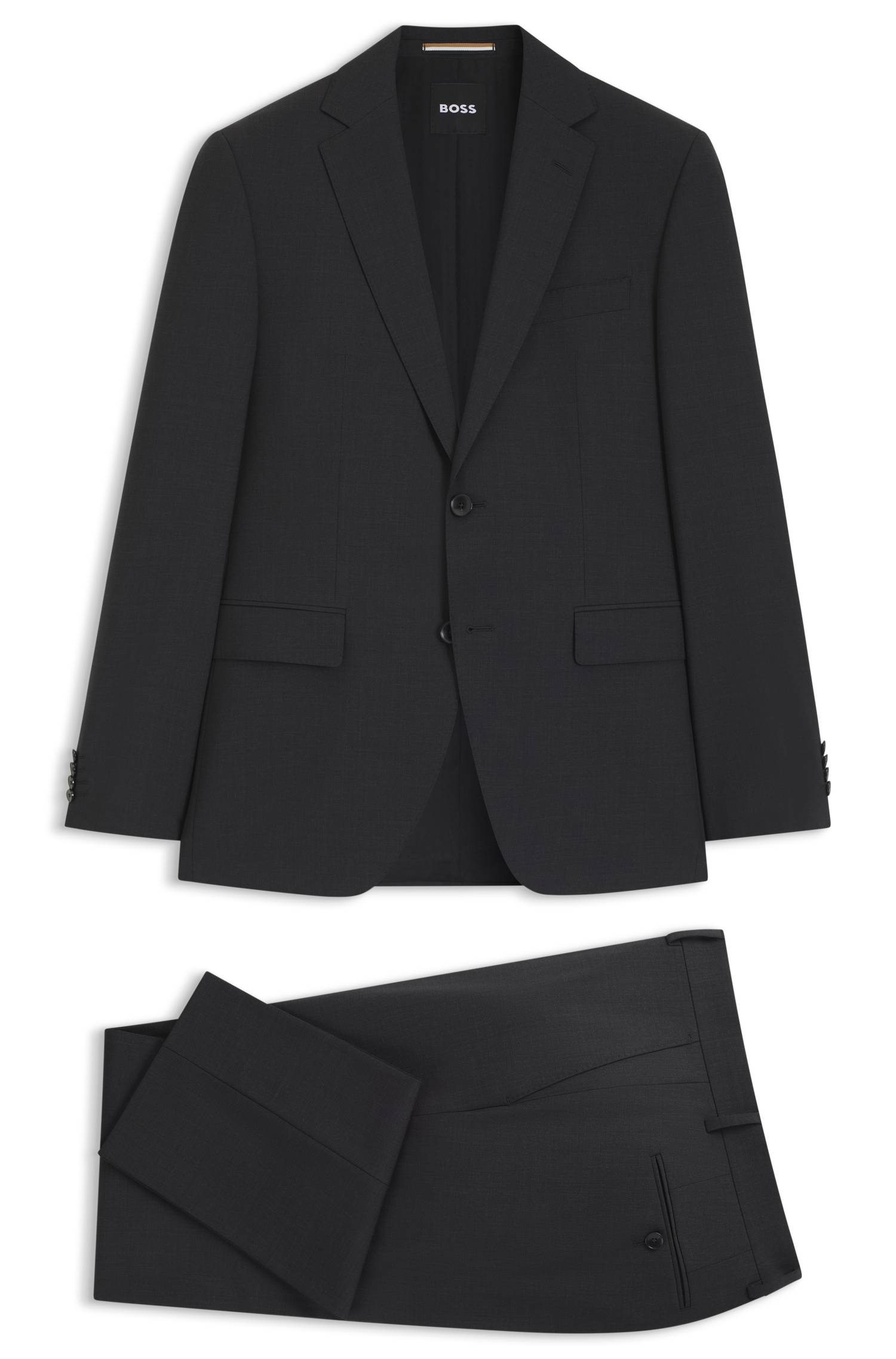 Boss Two-piece regular-fit suit in stretch wool kostymer herr – bild 4