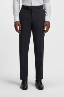 Regular-fit suit in stretch virgin wool, Dark Grey