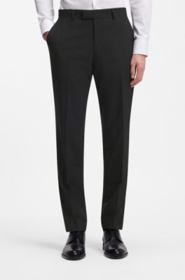 Two-piece regular-fit suit in stretch wool, Dark Grey