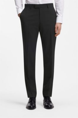 Two-piece regular-fit suit in stretch wool, Dark Grey