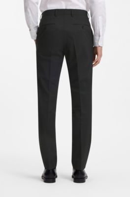 Two-piece regular-fit suit in stretch wool, Dark Grey