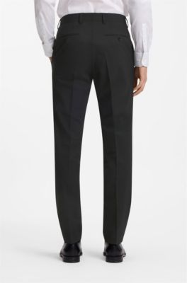 Two-piece regular-fit suit in stretch wool, Dark Grey