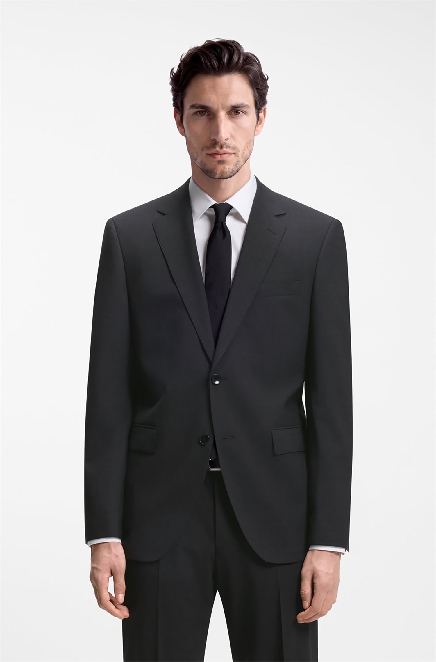 Boss Two-piece regular-fit suit in stretch wool kostymer herr – bild 2