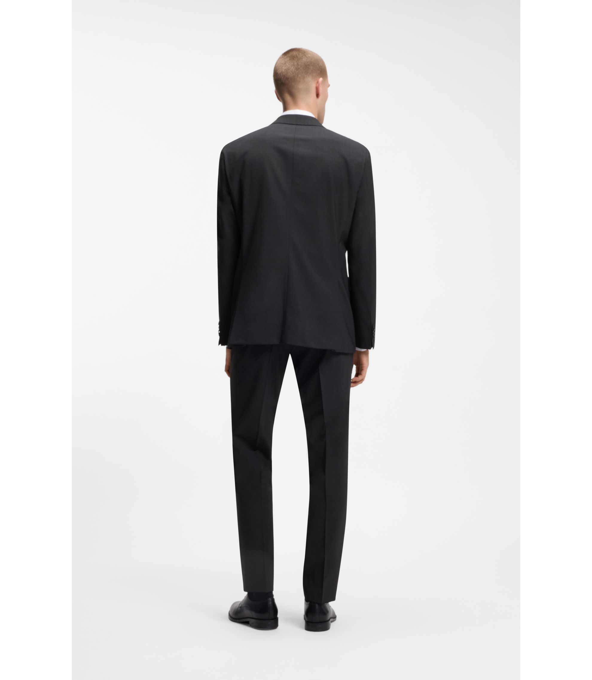 BOSS - Two-piece regular-fit suit in stretch wool - Dark Grey