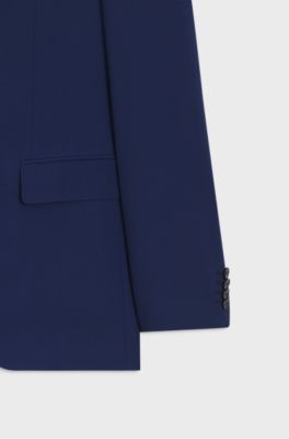 Regular-fit suit in stretch virgin wool, Blue