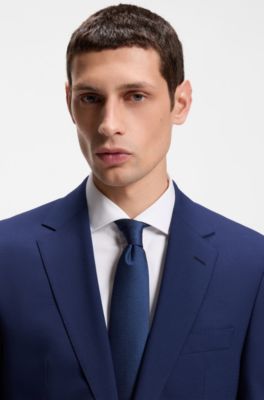 Regular-fit suit in stretch virgin wool, Blue