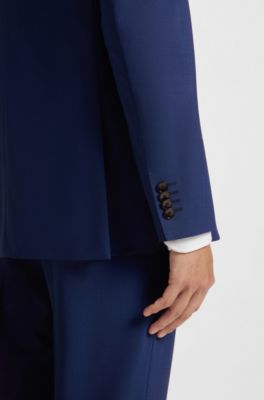 Regular-fit suit in stretch virgin wool, Blue