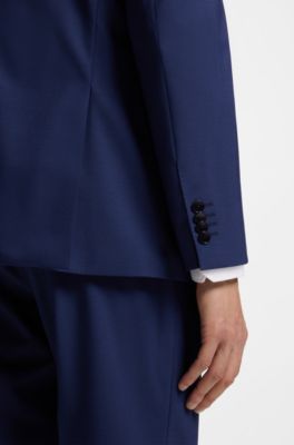 Two-piece regular-fit suit in stretch wool, Blue
