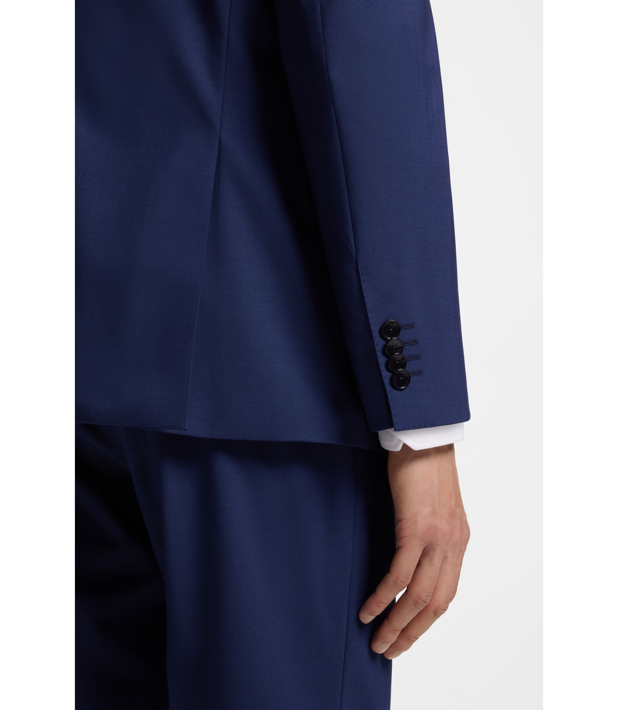 BOSS Abito regular fit in lana vergine elasticizzata Blu