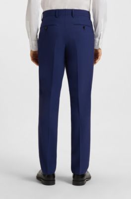 Regular-fit suit in stretch virgin wool, Blue