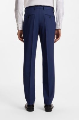Two-piece regular-fit suit in stretch wool, Blue