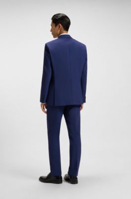 Regular-fit suit in stretch virgin wool, Blue