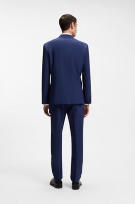 Two-piece regular-fit suit in stretch wool, Blue