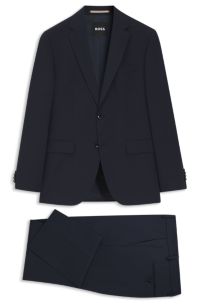 Regular-fit suit in stretch virgin wool, Blue