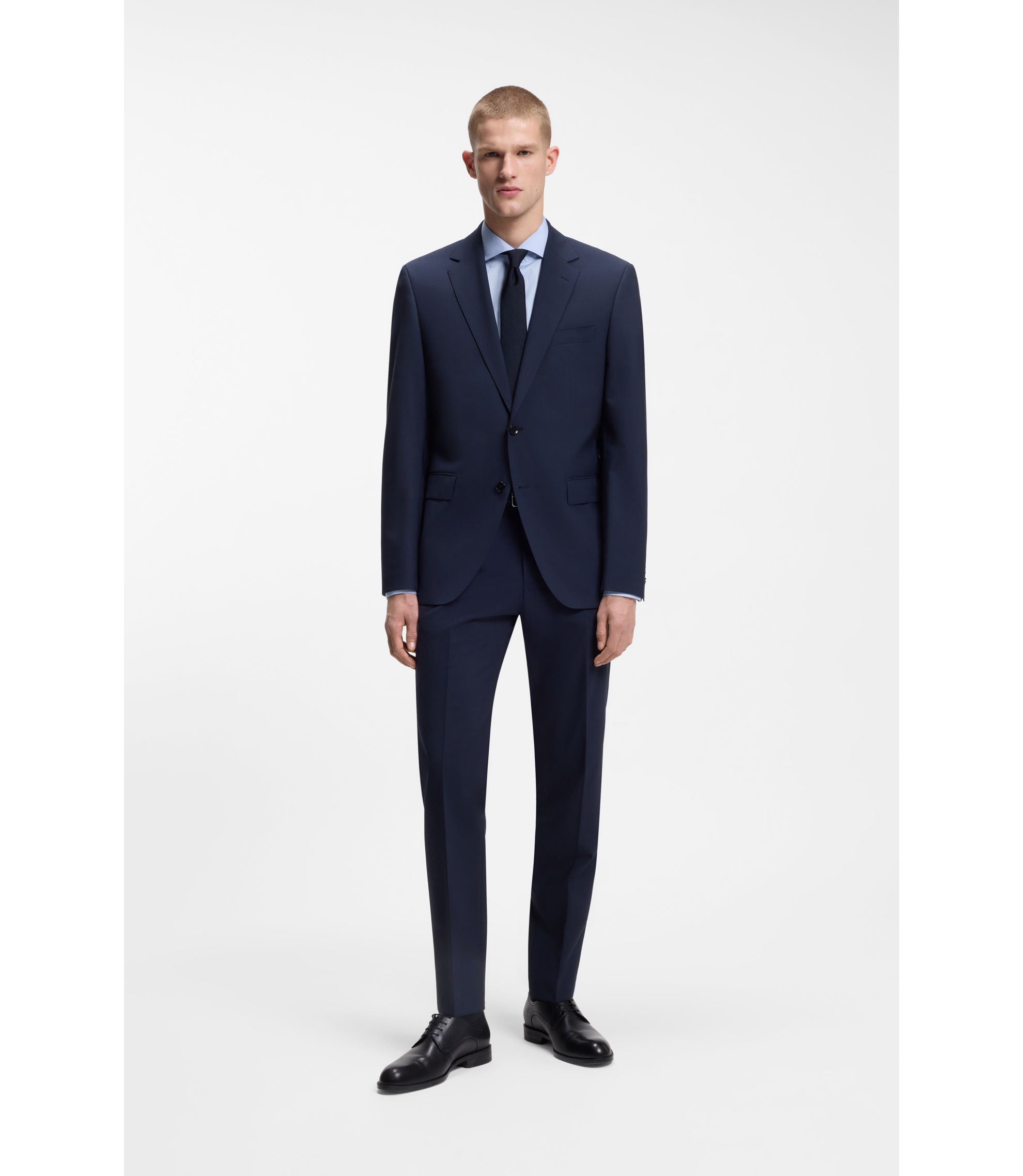 Regular-Fit Anzug aus elastischer Schurwolle
