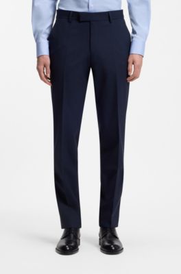 Zweiteiliger Regular-Fit Anzug aus Stretch-Wolle, Dunkelblau