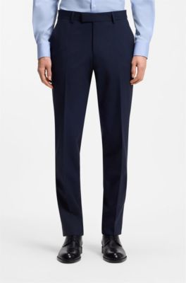 Two-piece regular-fit suit in stretch wool, Dark Blue