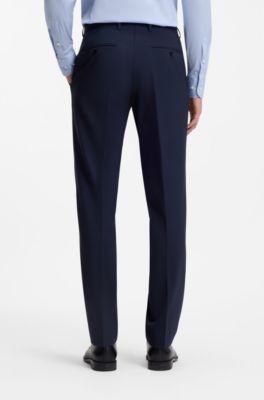 Two-piece regular-fit suit in stretch wool, Dark Blue