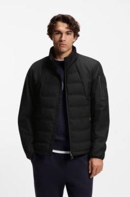 Wasserabweisende Jacke mit Daunenf&uuml;llung, Schwarz