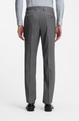 Slim-fit suit in micro-patterned virgin wool, Grey
