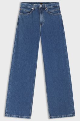 Regular-fit jeans with wide leg, Blue