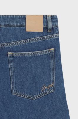Regular-fit jeans with wide leg, Blue