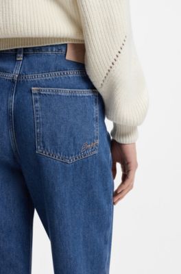 Vaqueros regular fit con pernera ancha, Azul