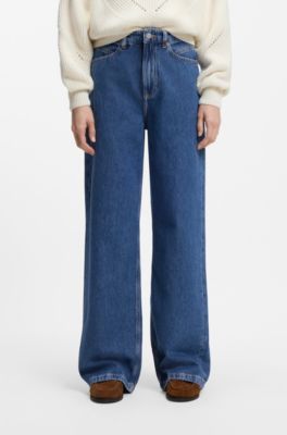Regular-fit jeans with wide leg, Blue