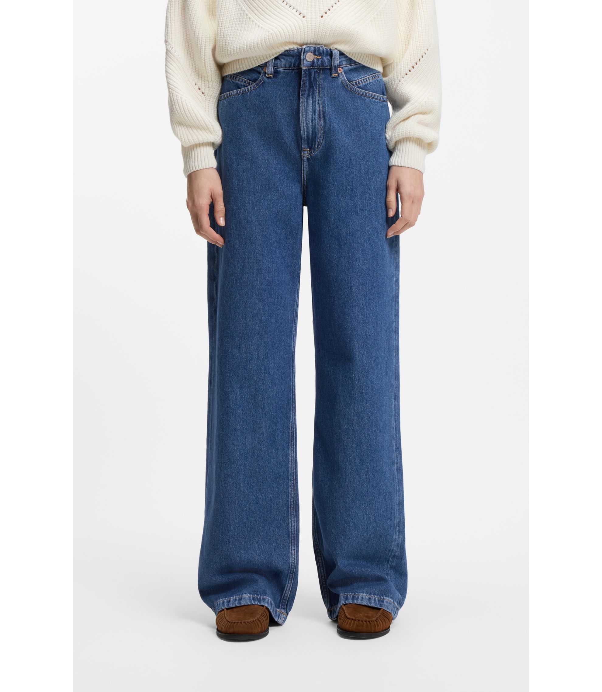 Regular-Fit Jeans mit weitem Beinverlauf