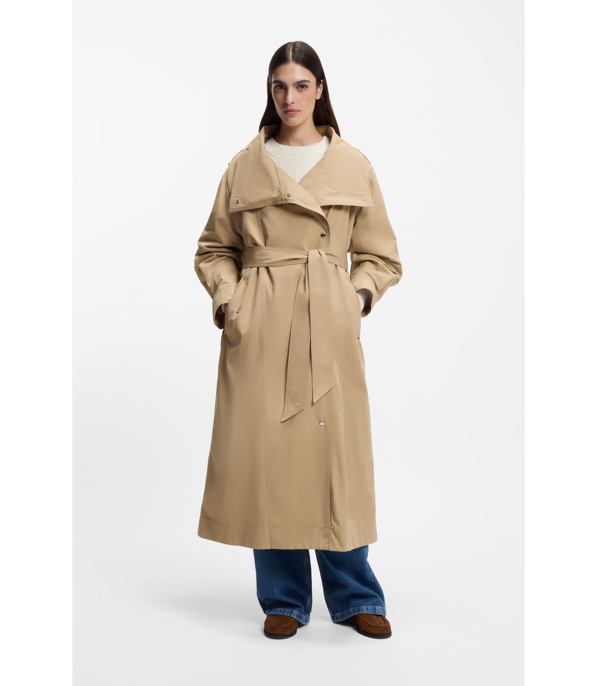 Oversized Trenchcoat mit wasserabweisendem Finish