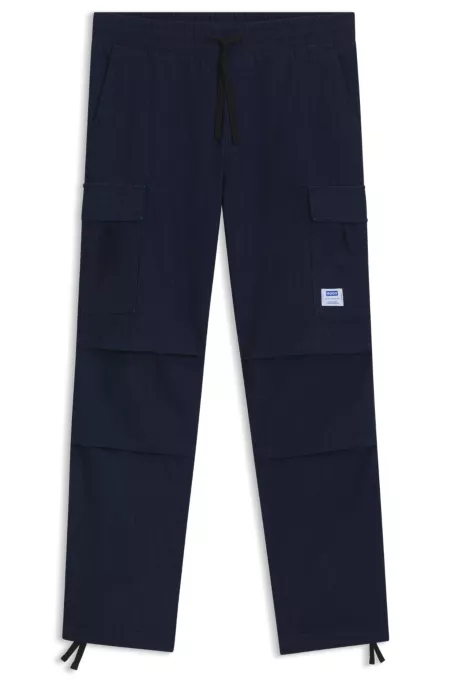 Relaxed-fit cargo trousers in denim-look ripstop