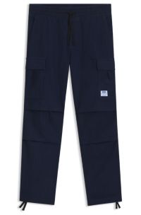 Relaxed-Fit Cargo-Hose aus Ripstop in Denim-Optik, Dunkelblau