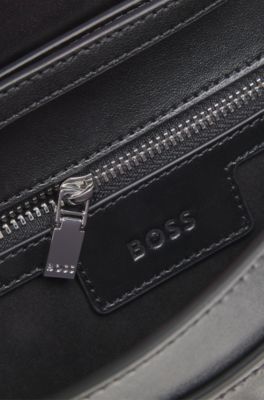 Borsa clutch Ariell in pelle decorata con paillettes, Nero