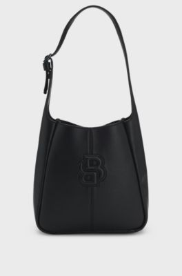 Hobo bag with Double B monogram, Black