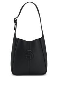 Hobo bag with Double B monogram, Black