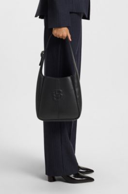 Hobo bag with Double B monogram, Black