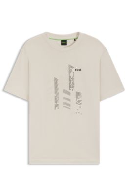 Relaxed-fit T-shirt in cotton jersey with printed artwork, Natural