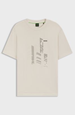 Relaxed-fit T-shirt in cotton jersey with printed artwork, Natural