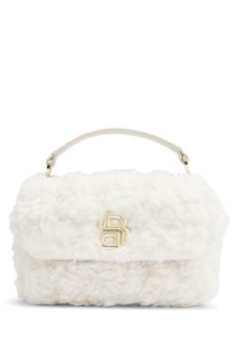BOSS x Steiff teddy shoulder bag with chain strap, White